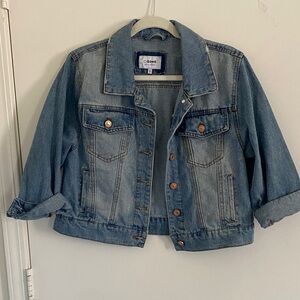 Ciso Girls' Medium Blue Denim Jacket with Rolled Cuffs